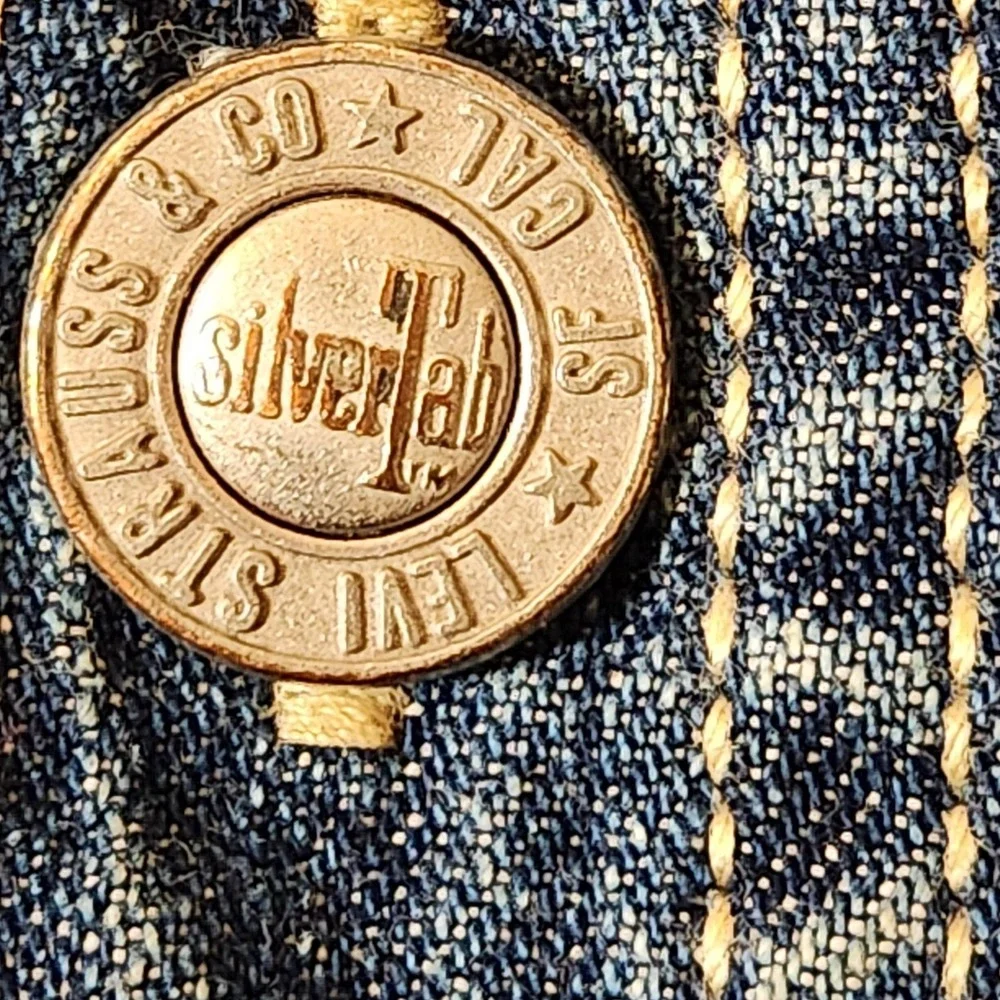 Vintage‎ Levis SilverTab Shirt Mens Large Denim Button Up Long Sleeve 90s Y2k